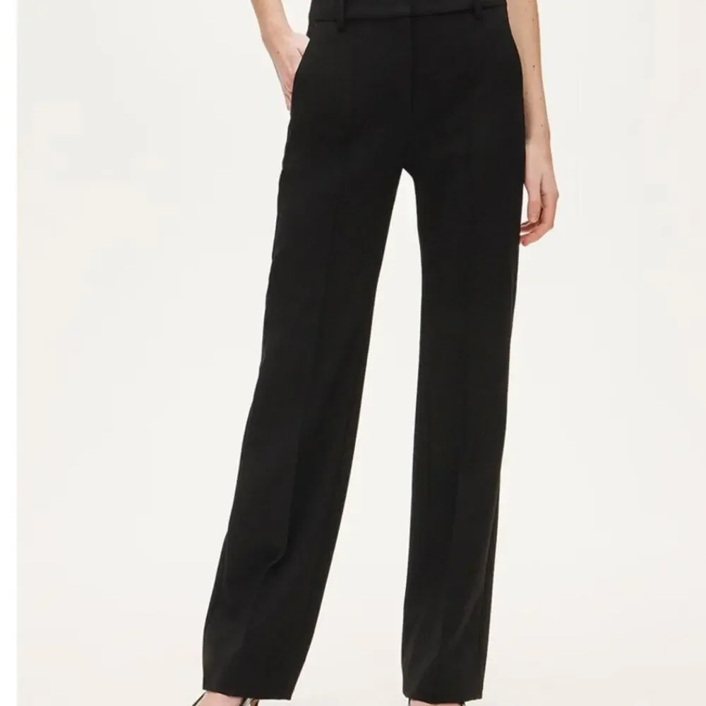 J.CREW Natalia Straight Leg Pant Four Season Stretch Carreman Black Size 12 NWT